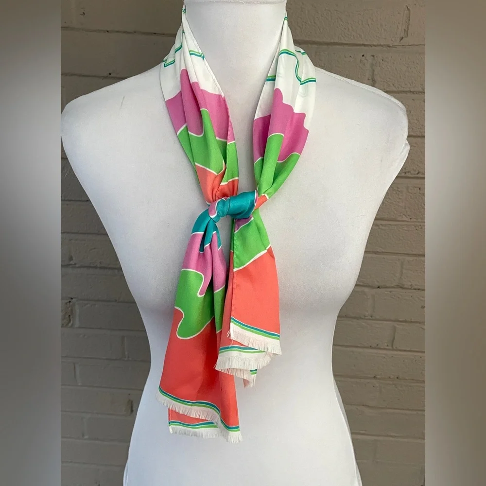 Vintage  60’s -70’s  Cathy Hardwick  Modern Print Scarf